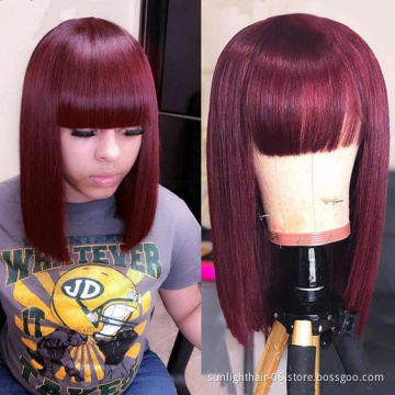 99j Colore Bob Perruques bresilienne courtes Beau Bob perruque peruvienne naturelles vrai cheveux humaine pour femme noir